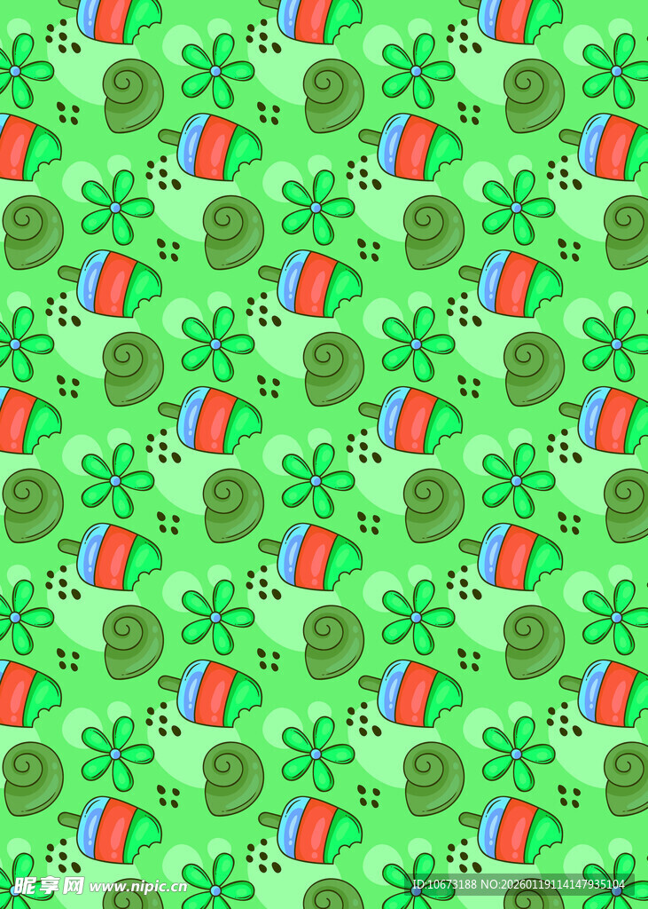 三叶草与彩虹图案背景