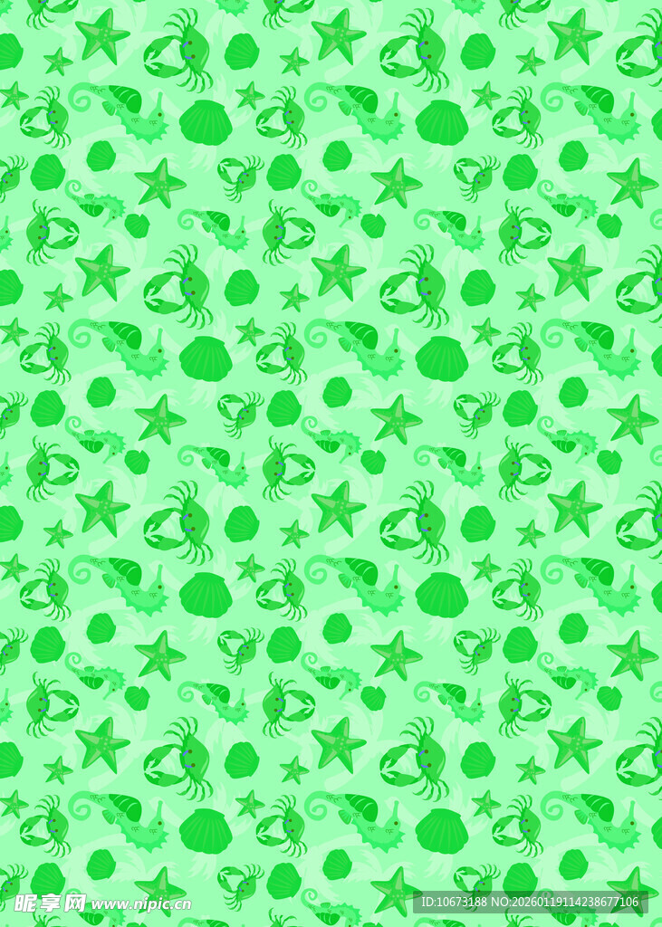 浅绿色卡通图案背景纹理