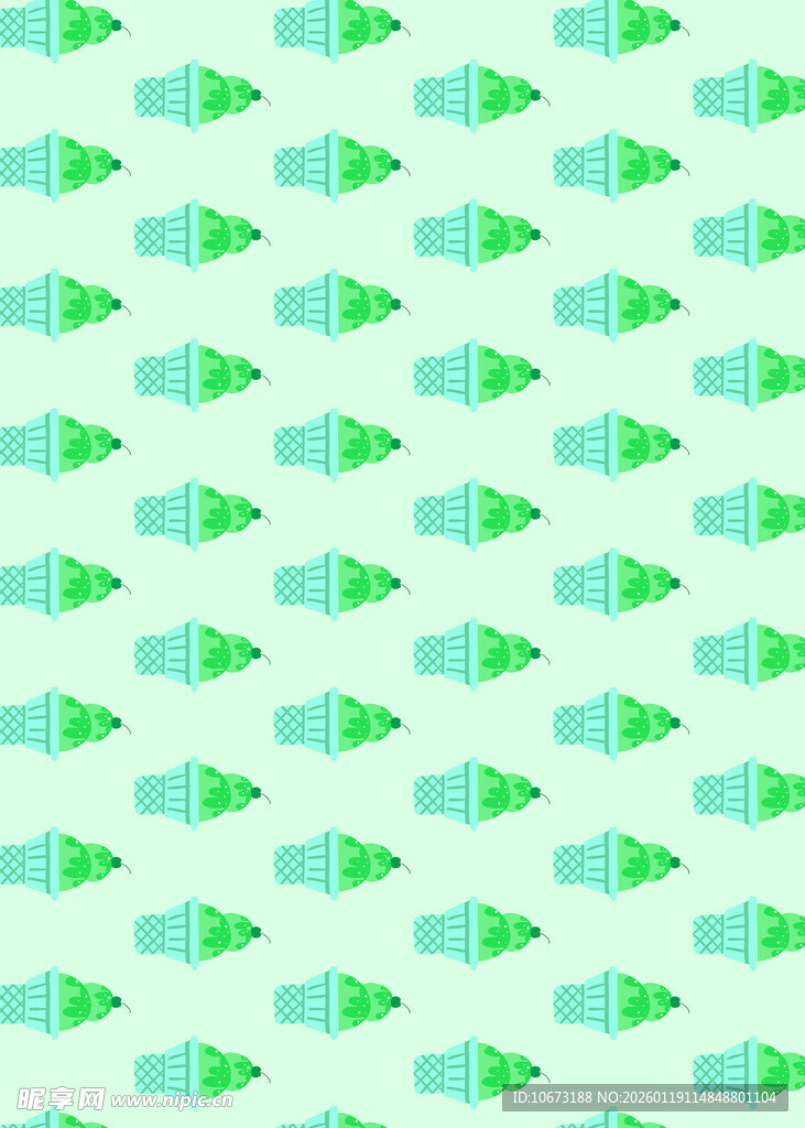 清新绿鱼图案背景纹理