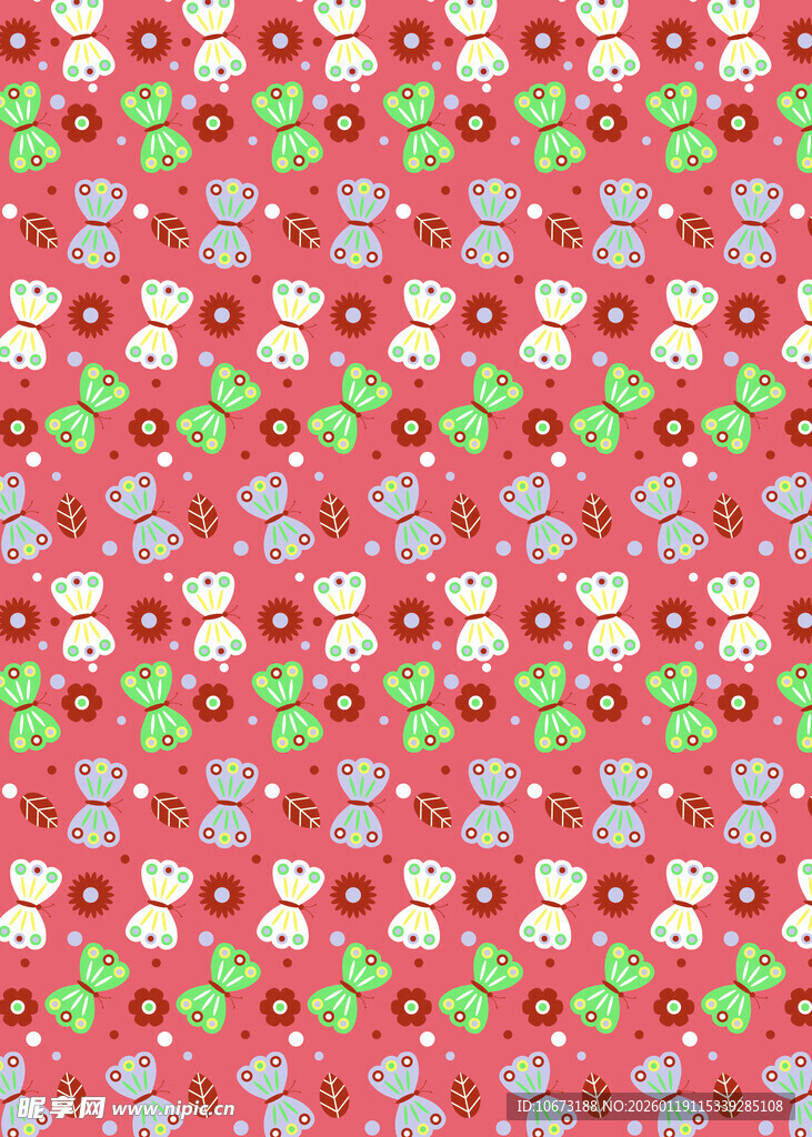 粉色花卉图案布料纹理