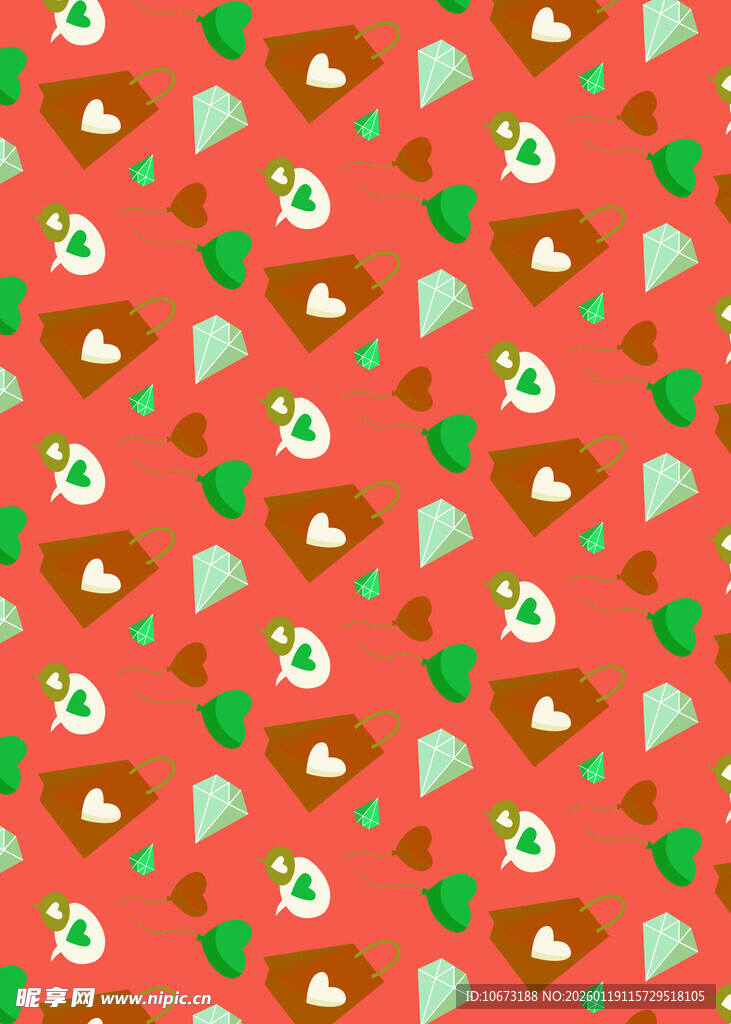 可爱卡通食物图案背景