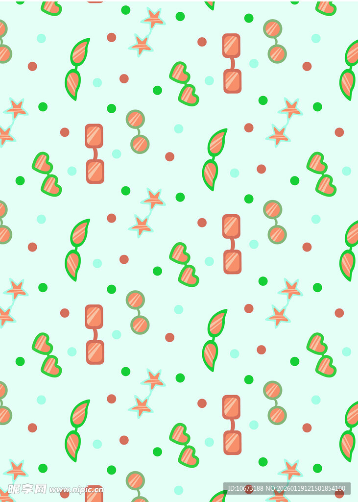 卡通数字与装饰元素图案