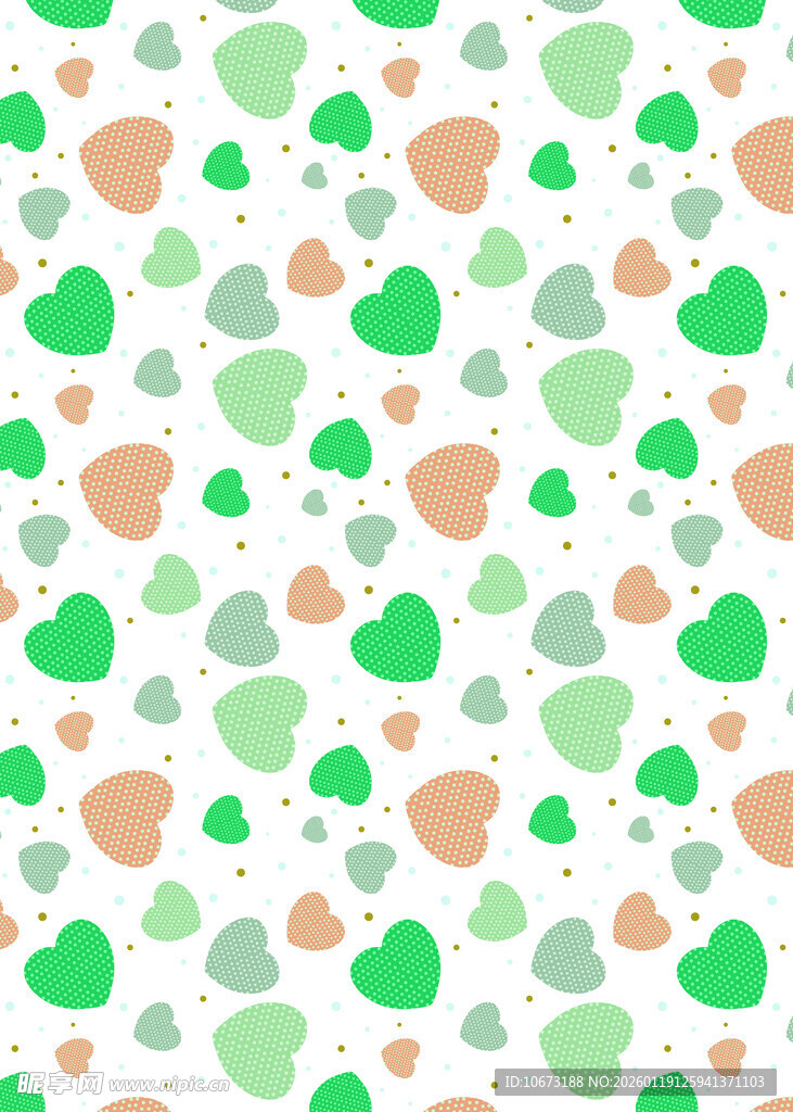 多彩心形无缝图案背景