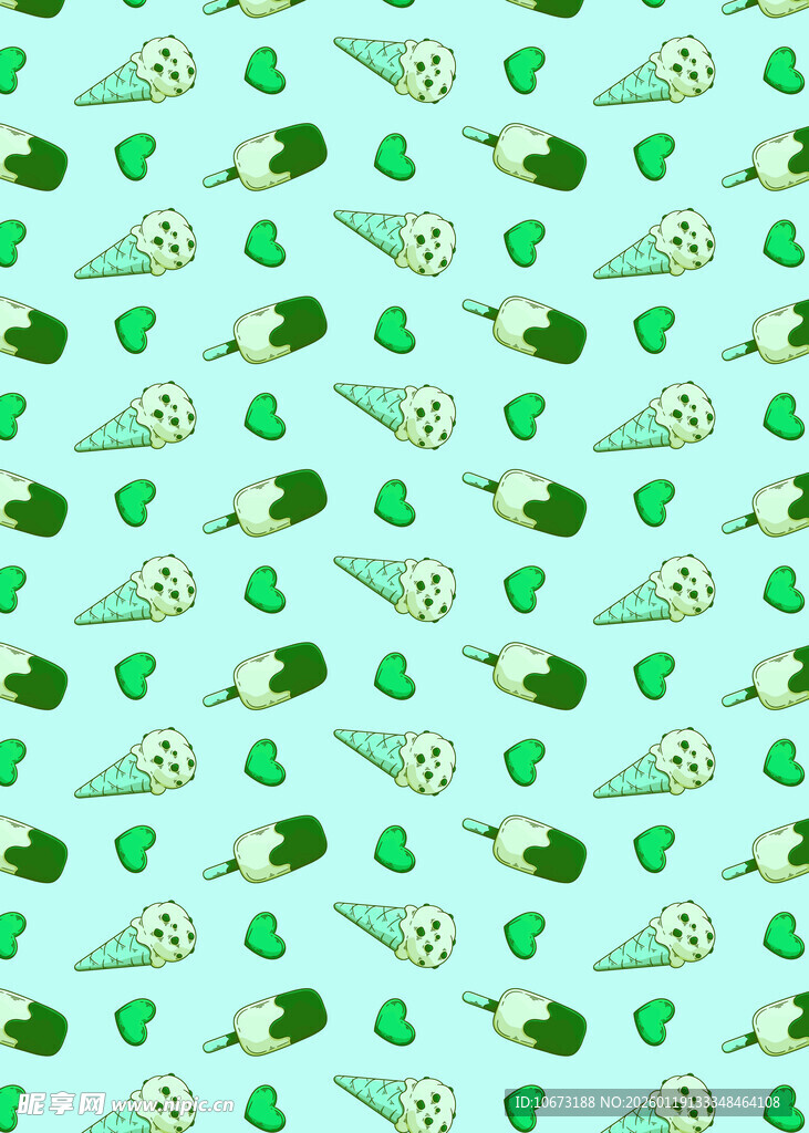 清新绿植图案背景