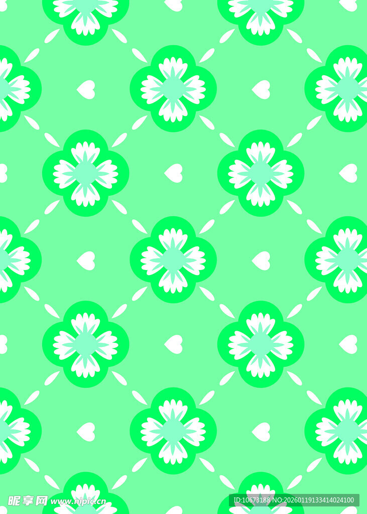 绿色四叶草图案背景