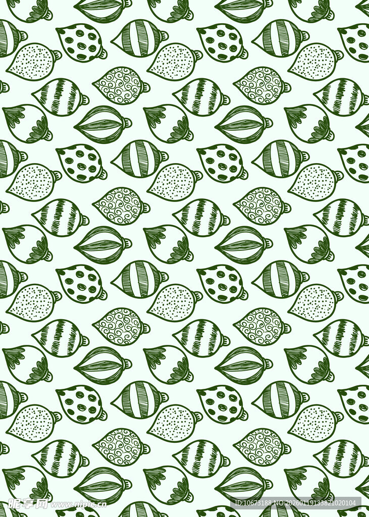 绿色几何图案无缝背景图