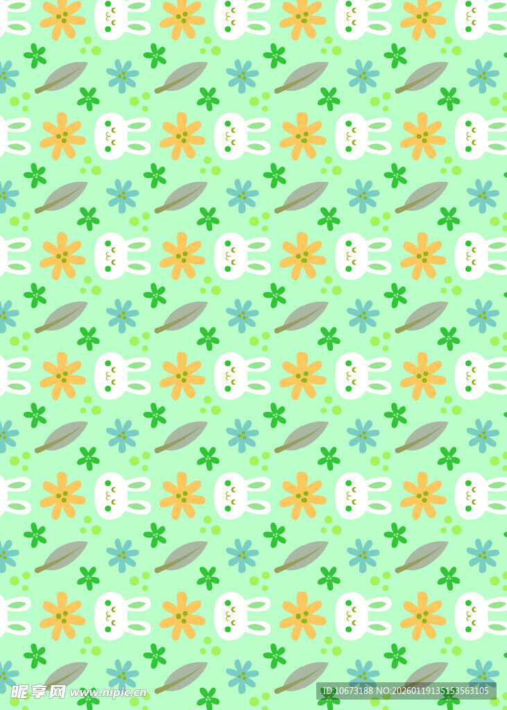绿色条纹花朵图案背景