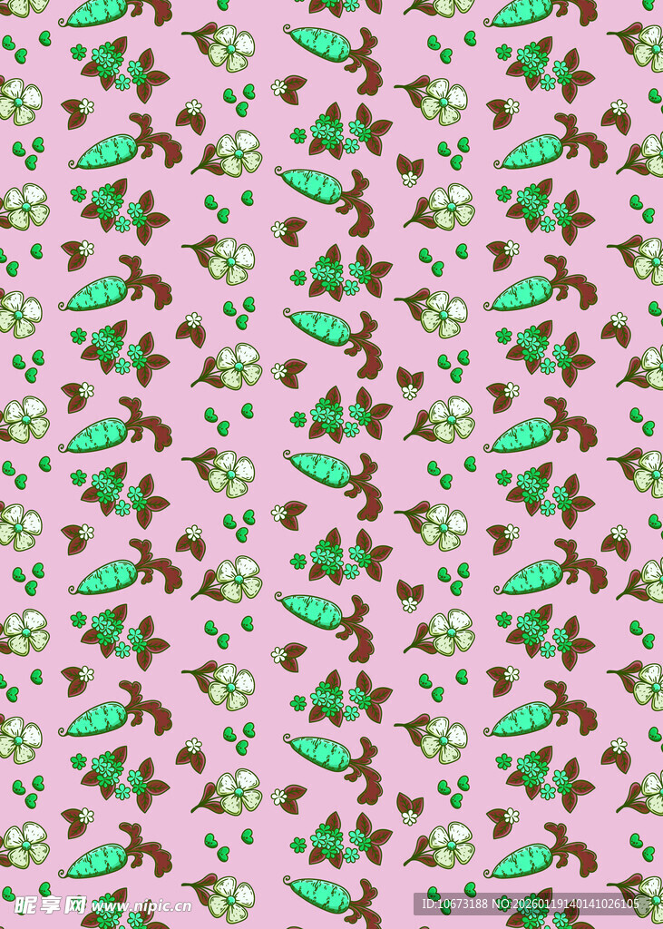 粉色背景圣诞元素图案