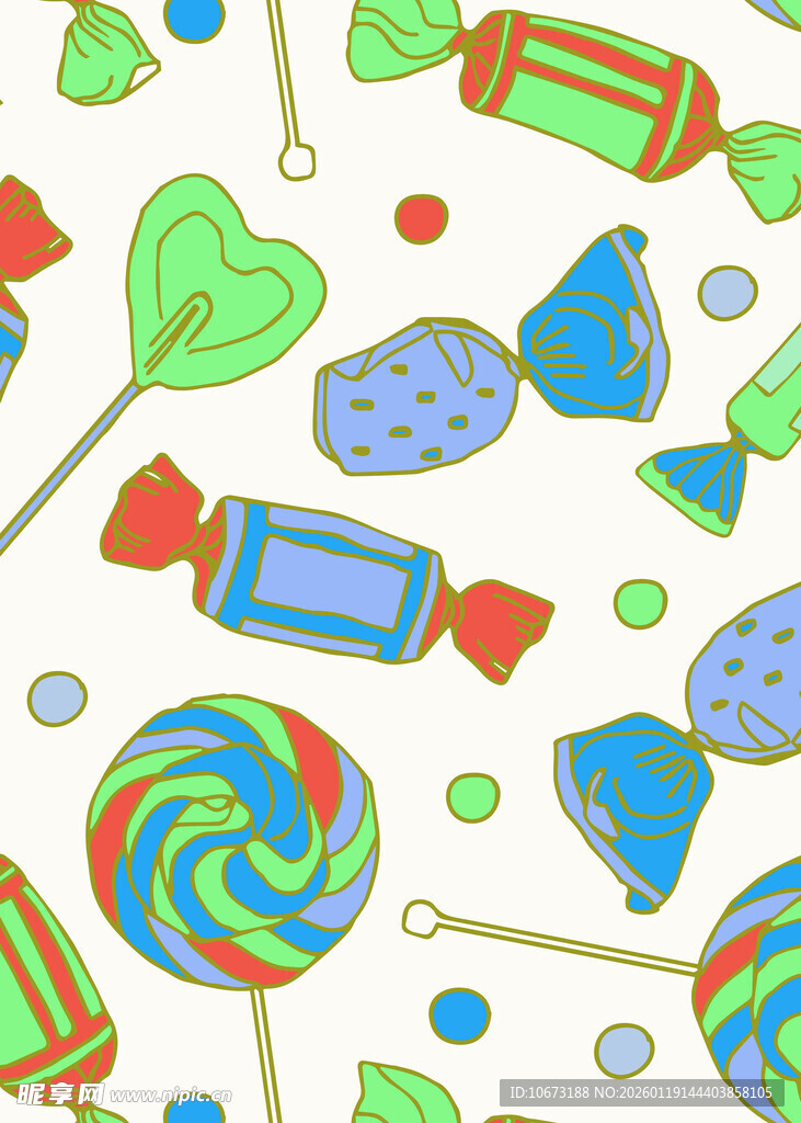 多彩糖果图案背景