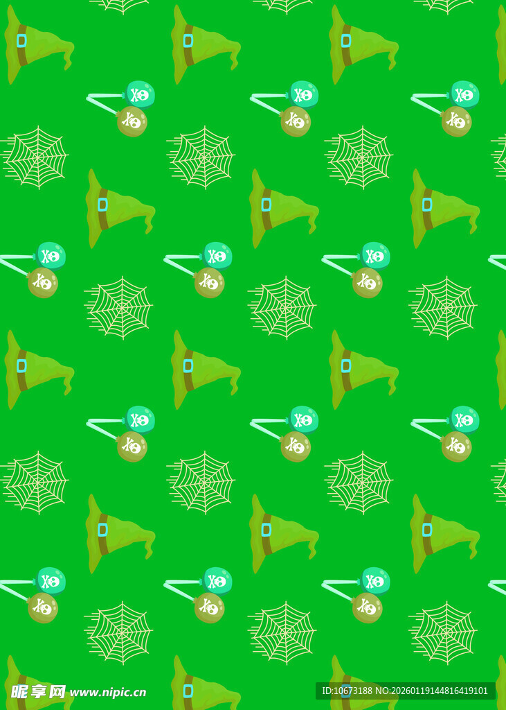 绿色背景的喇叭三叶草图案