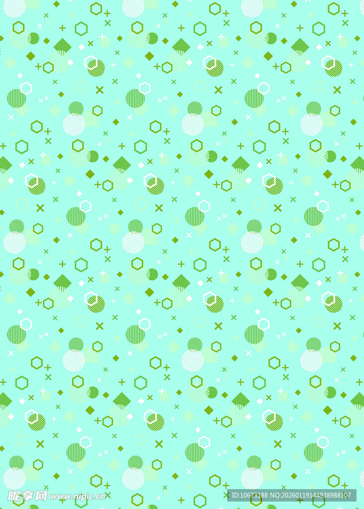 清新绿底波点图案背景