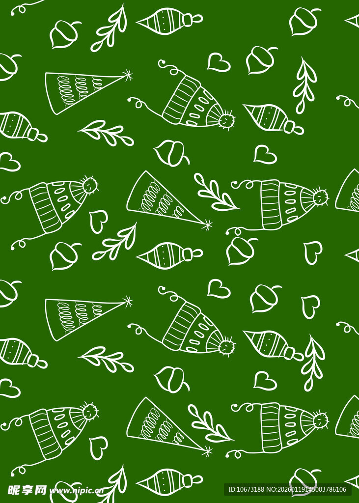 绿色手绘风食物图案背景