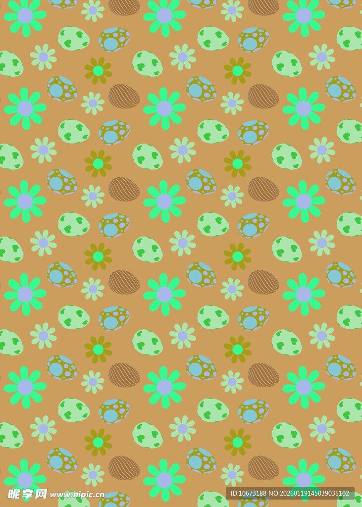 橙色底多彩小花图案背景