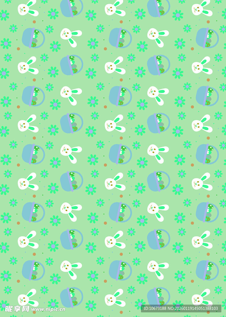清新绿底花卉图案纹理