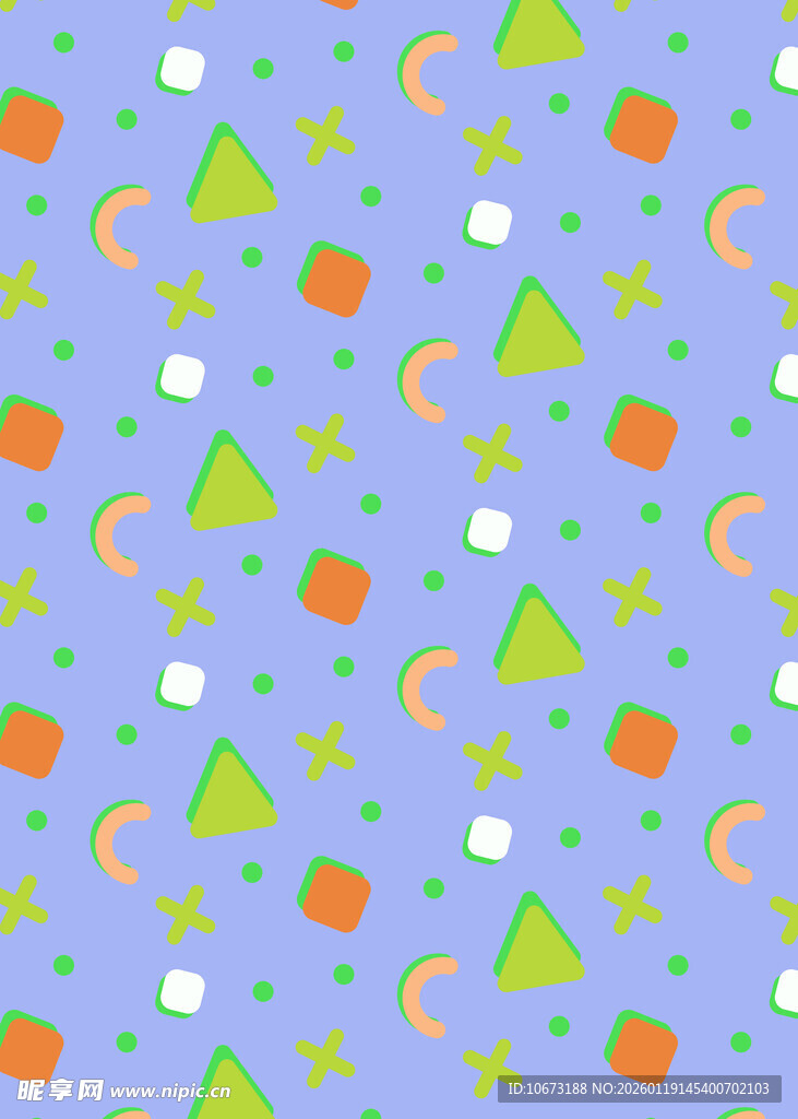 紫色底多彩图案可爱背景