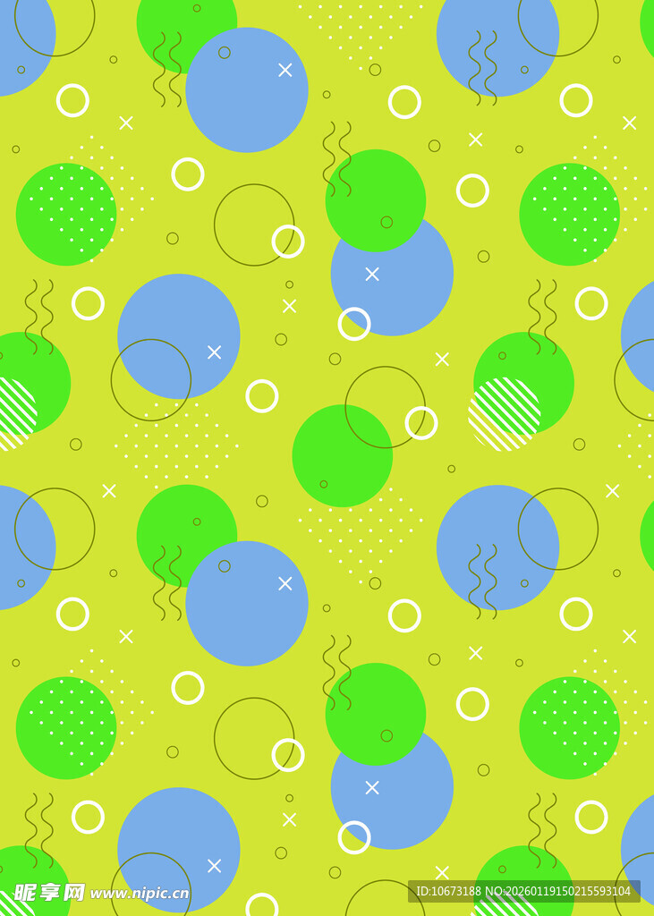 黄绿底多彩圆点图案背景