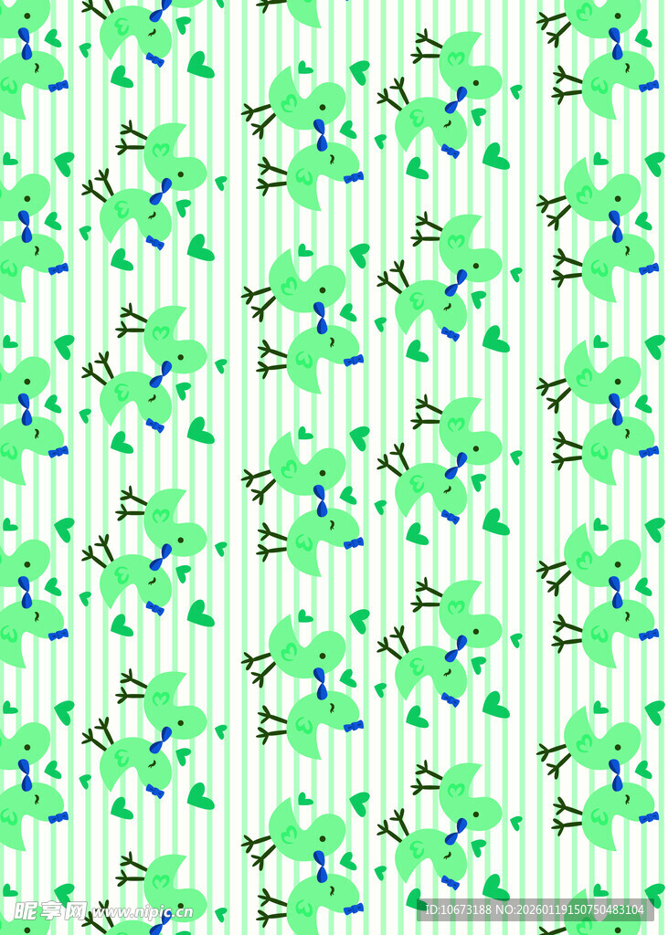 绿色花卉条纹图案背景