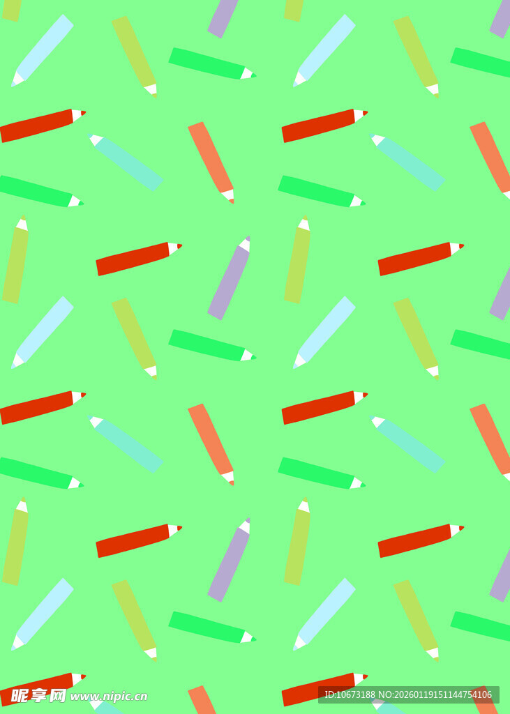 多彩铅笔图案背景