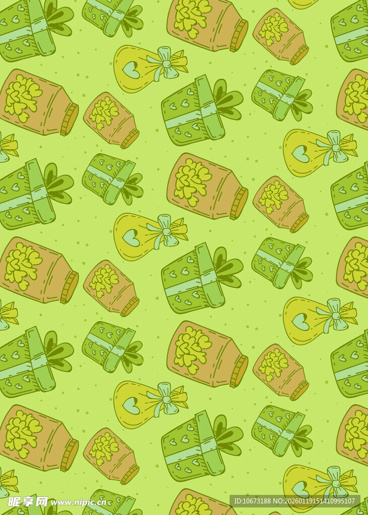 绿色背景礼物图案纹理