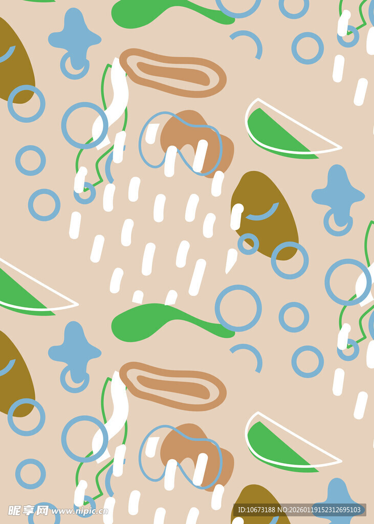 动物图案的多彩卡通背景