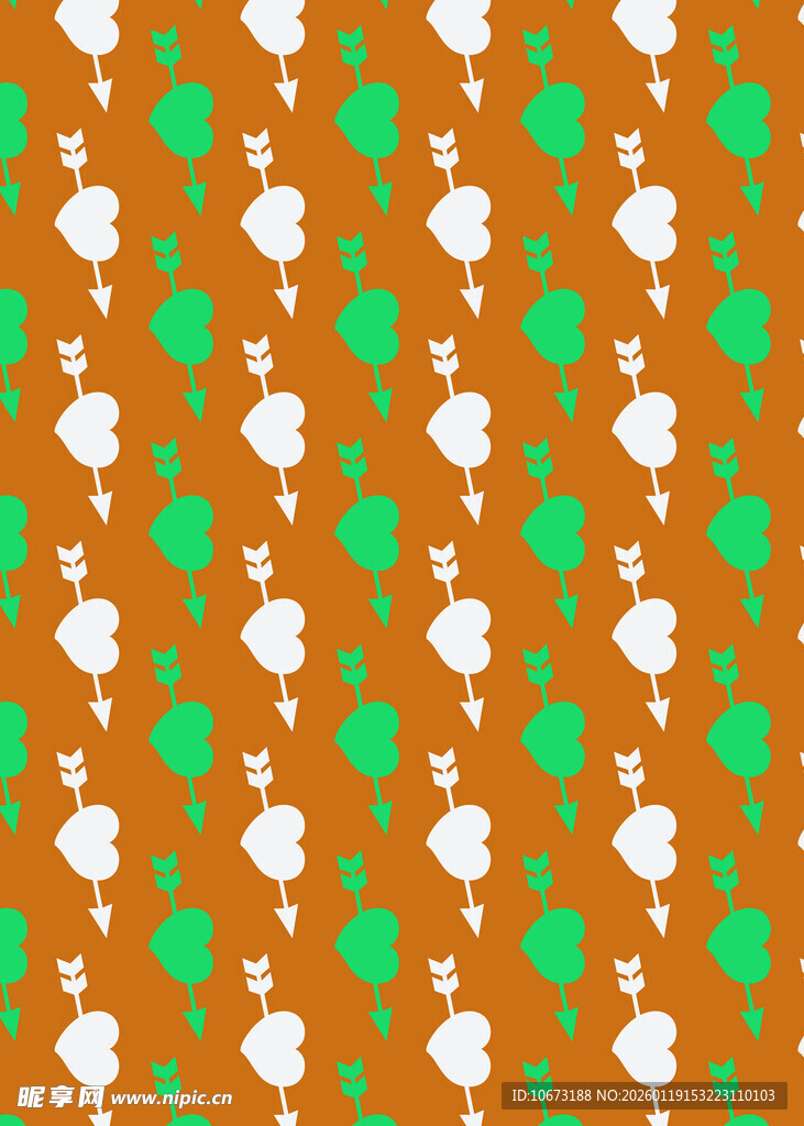 橙绿波点几何图案背景