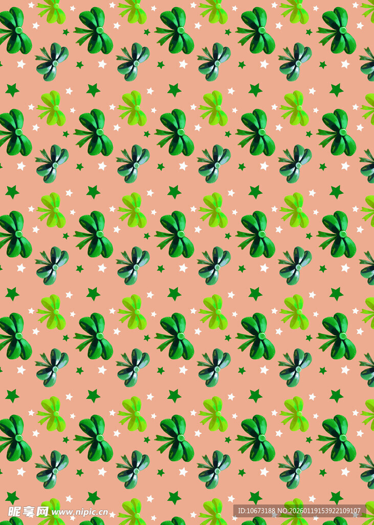 粉色底绿叶图案纹理背景