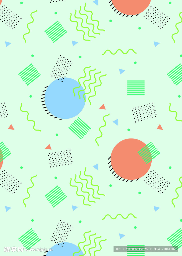 清新几何图案背景设计