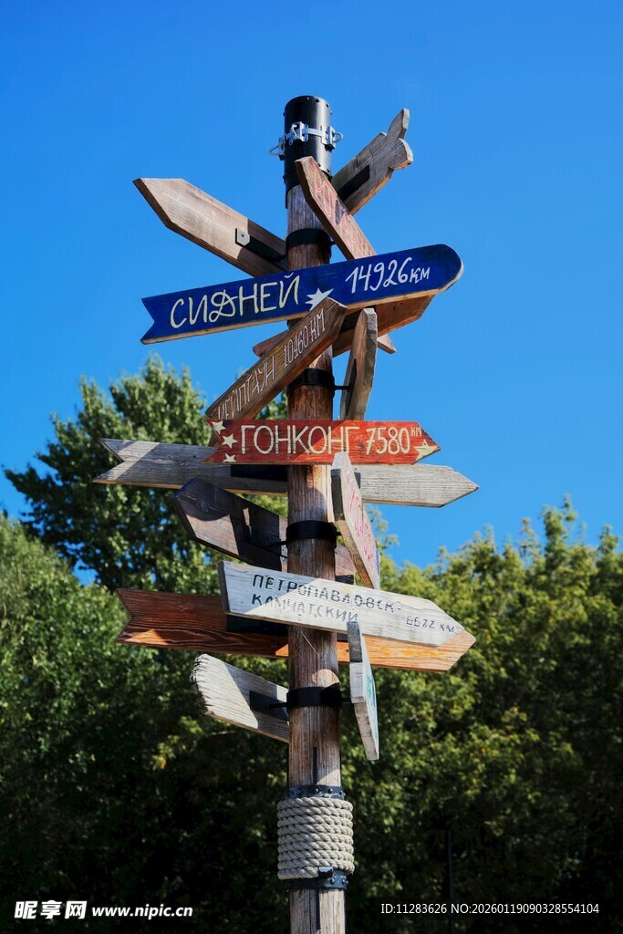世界多地方向指示牌