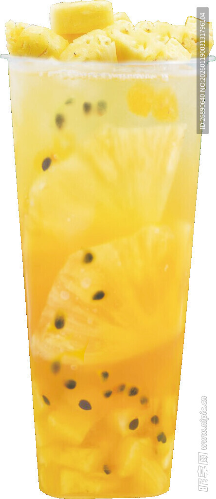 百香果菠萝混合果汁