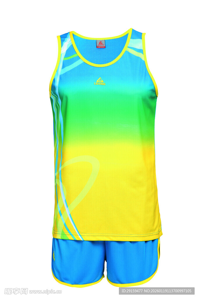 多彩运动背心短裤套装