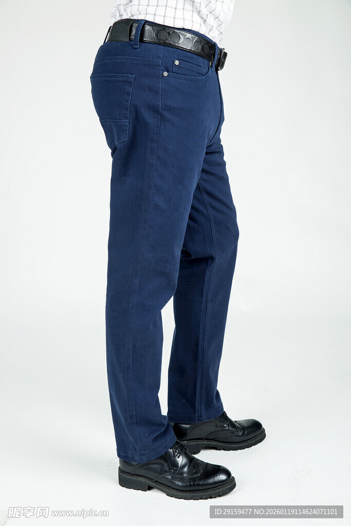 男士深蓝色休闲长裤展示