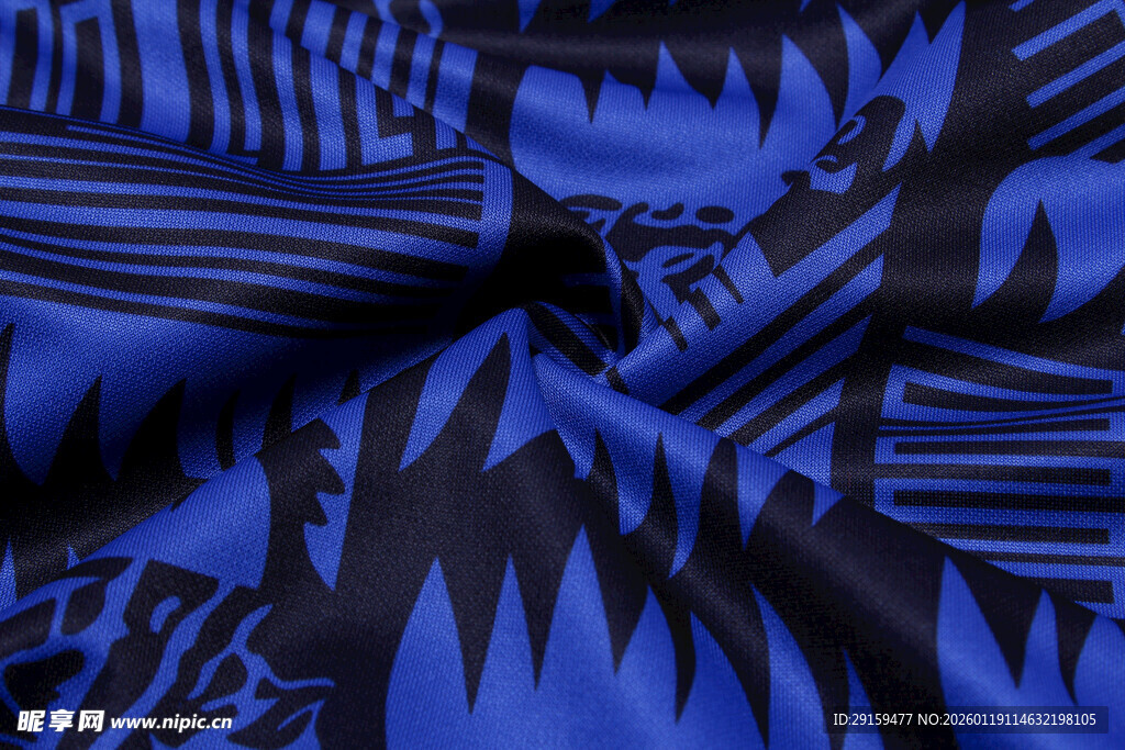 蓝黑几何图案布料纹理