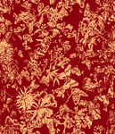 红色底金色花卉纹理图案