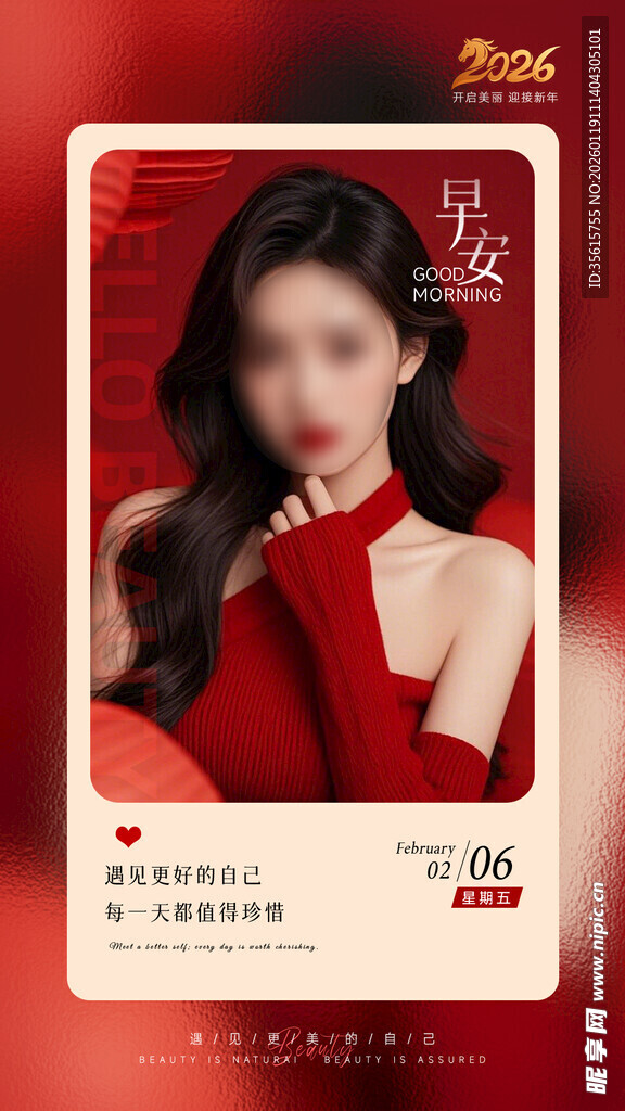 医美早安签到海报