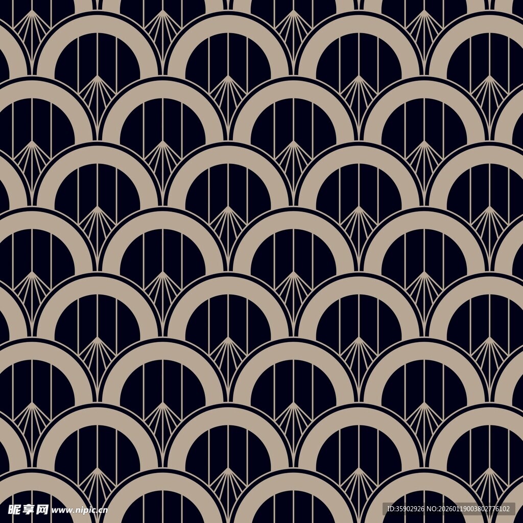 复古扇形几何图案纹理