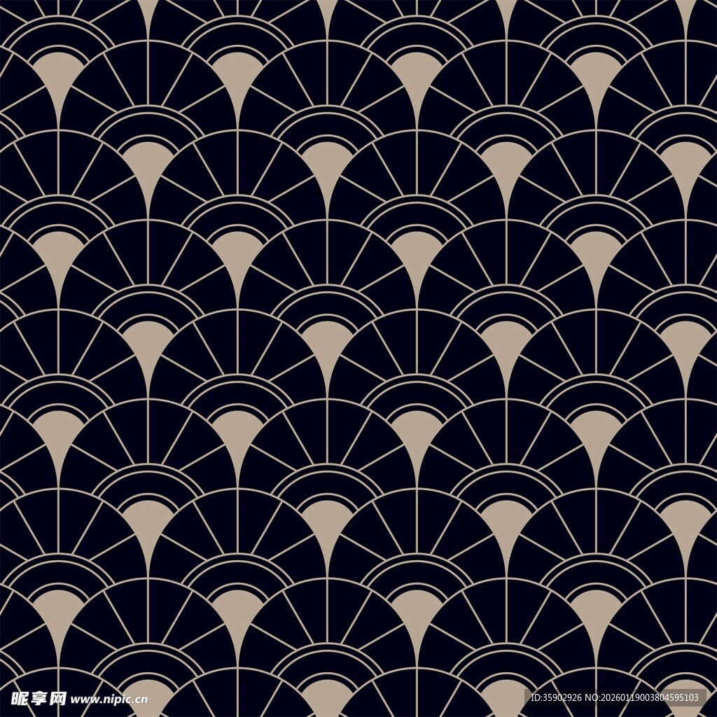 复古几何扇形图案背景