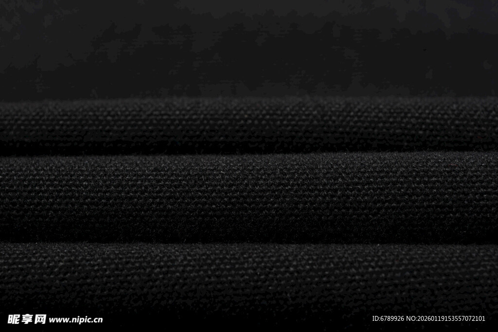 黑色帆布布料纹理展示