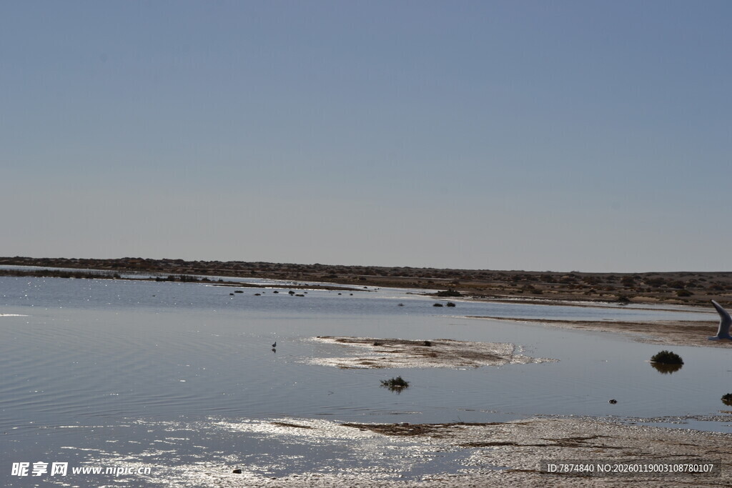 广阔盐湖景观