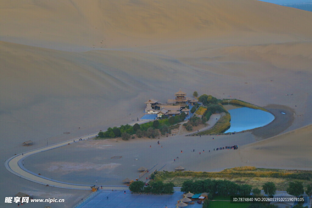 沙漠中的绿洲景观