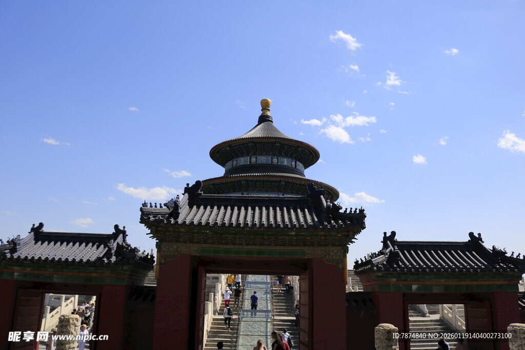 中式传统门楼建筑景观