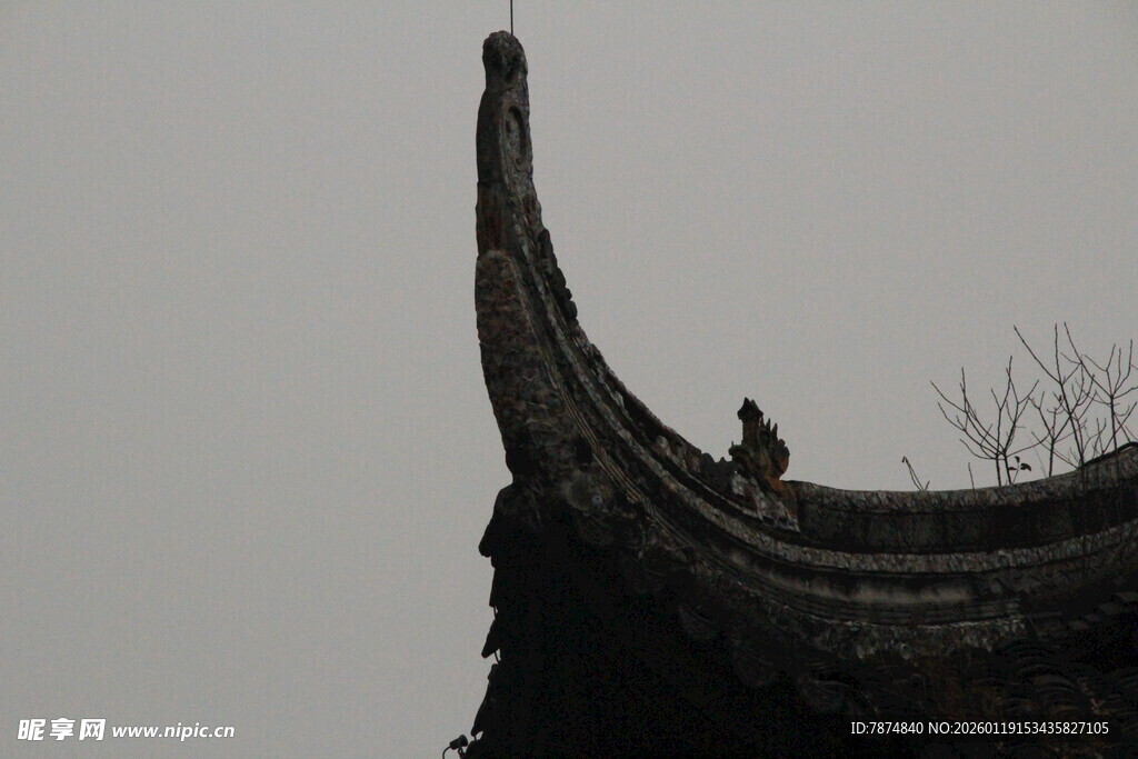 中式古建筑飞檐一角