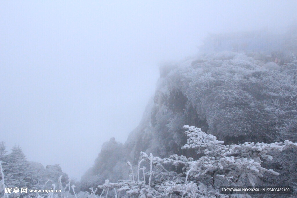 雪覆山林 银白冬日景致
