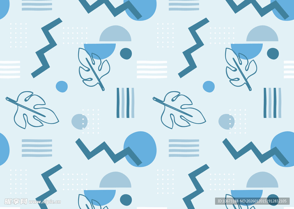 浅蓝色几何图案无缝背景