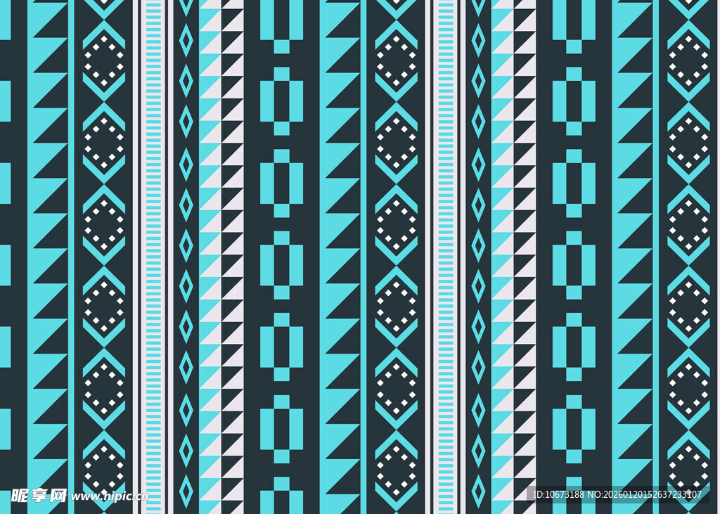 蓝底几何图案民族风纹理