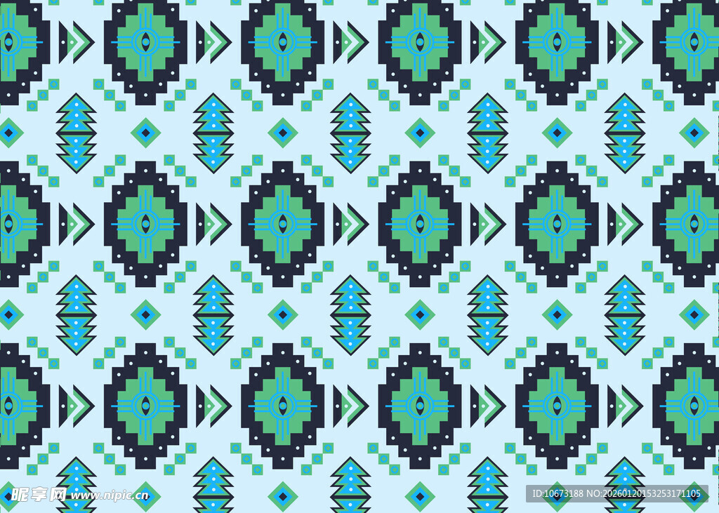 几何图案的民族风花纹设计