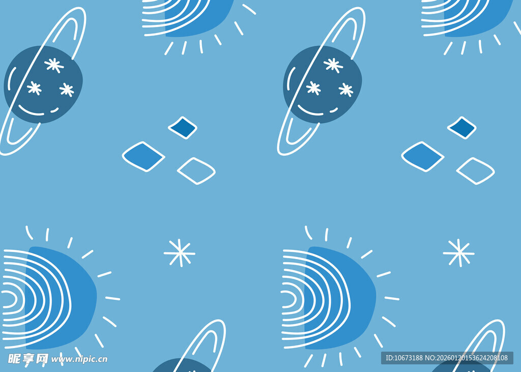 蓝色宇宙星球图案背景