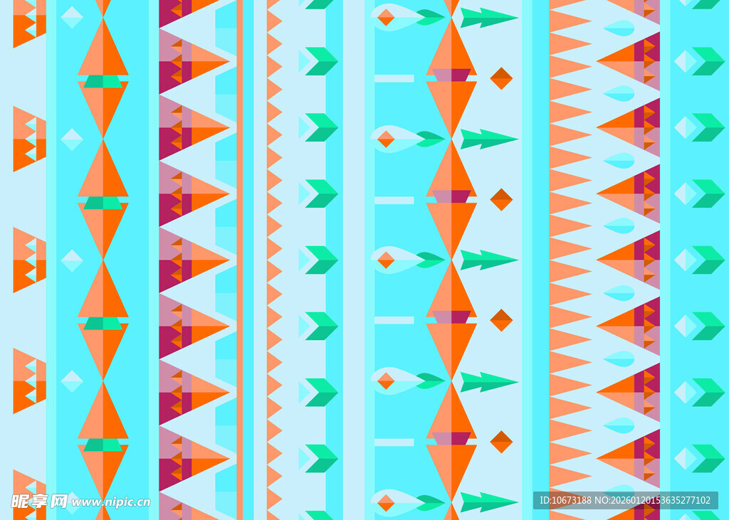 几何图案民族风彩色条纹