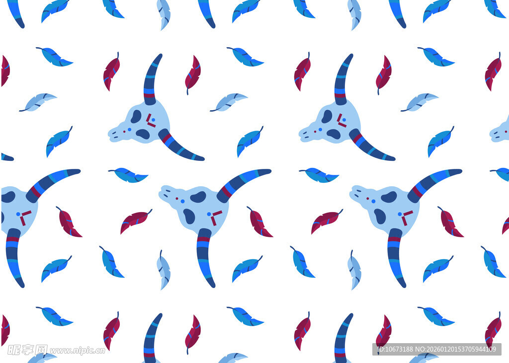 蓝红抽象花纹图案背景