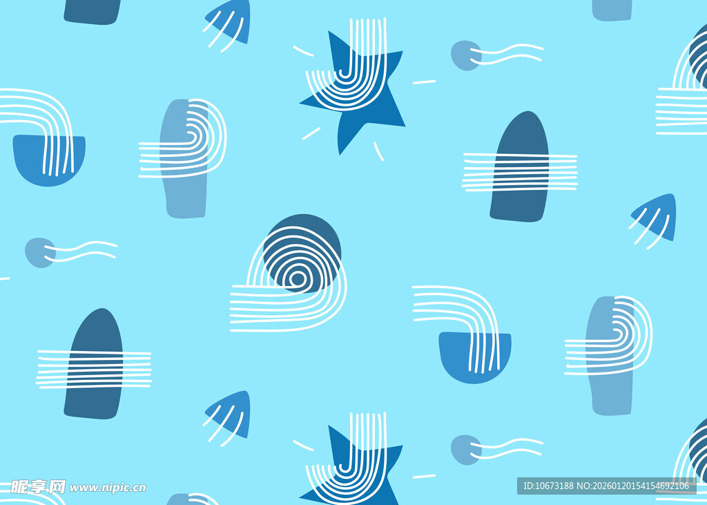 蓝色天空飞机云朵图案