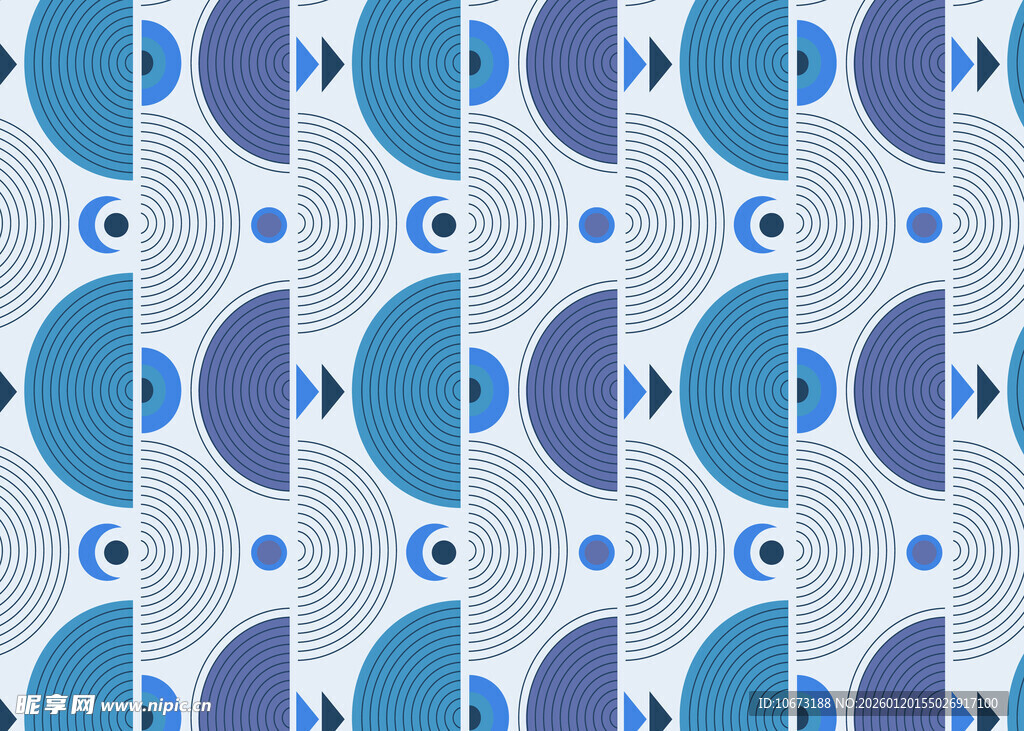 蓝白几何眼睛图案背景